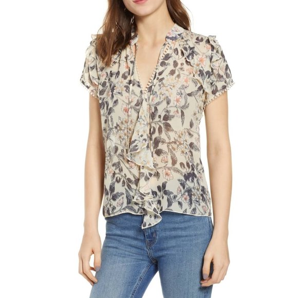 bishop + young Tops - Bishop + Young Floral Ruffle Sleeve Blouse - S